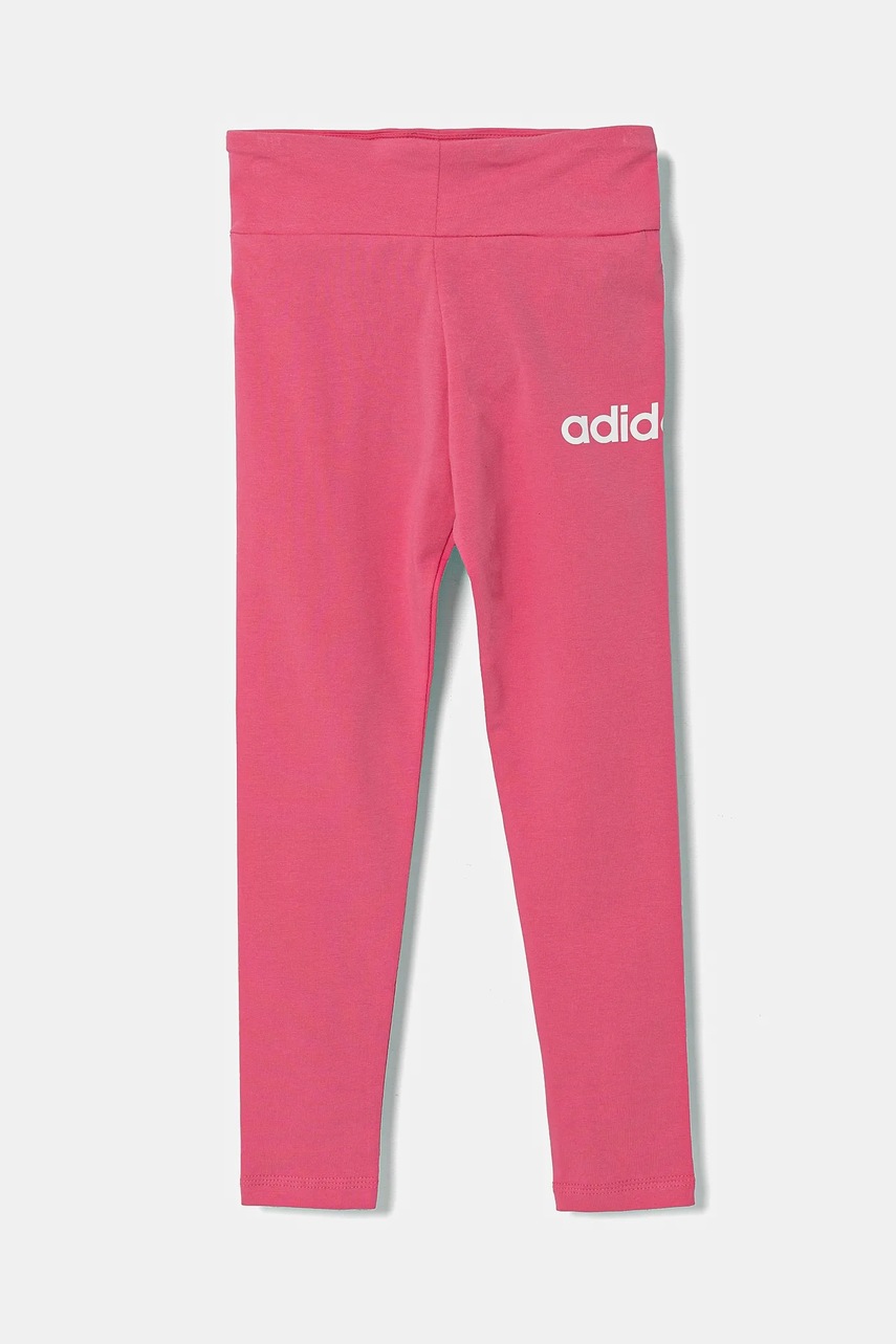 Дитячі легінси adidas колір рожевий з принтом JE3970