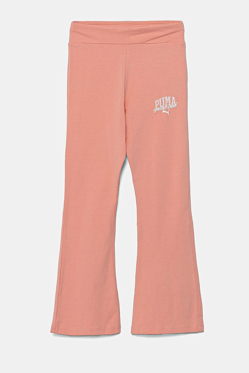 Puma leggins copii CLASS High Waist Flared Leggings culoarea portocaliu, cu imprimeu, 685870
