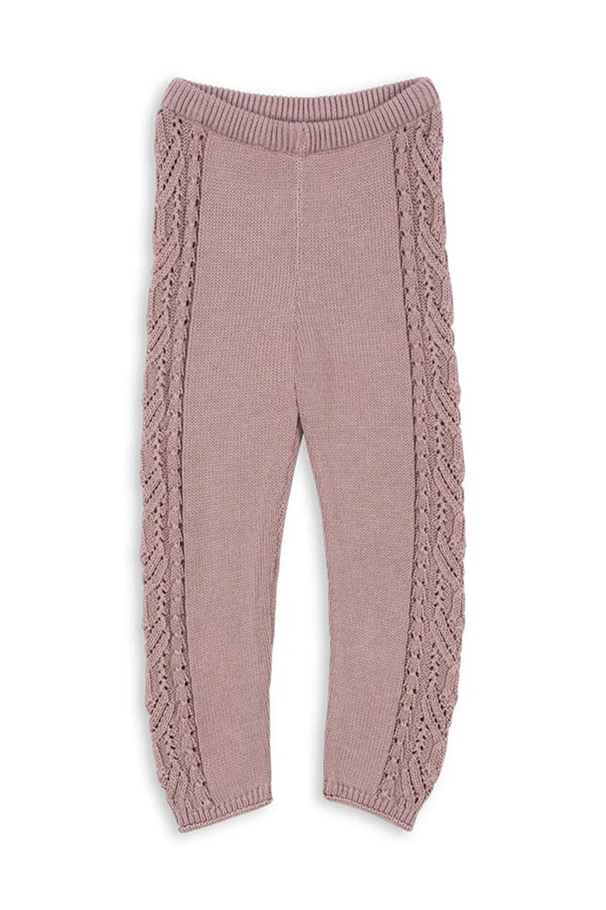 Konges Sløjd leggins copii CABBY PANTS GOTS GOTS culoarea roz, uni, KS102416