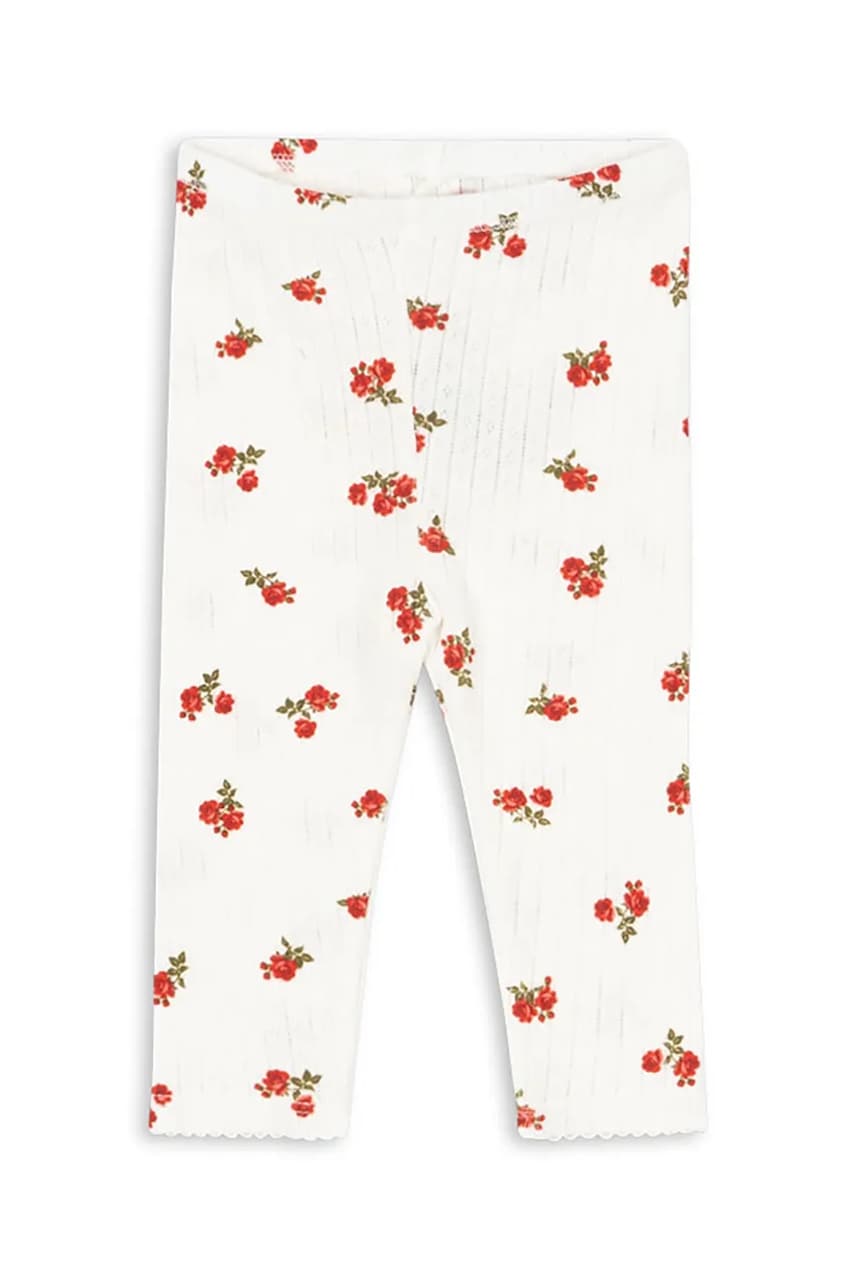 Konges Sløjd leggins din bumbac pentru copii MINNIE PANTS GOTS culoarea bej, cu imprimeu, KS102584