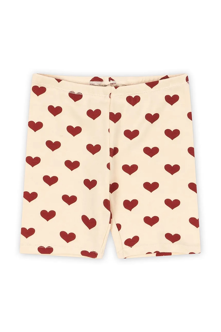 Konges Sløjd pantaloni scurți din bumbac pentru copii CLASSIC SHORT LEGGING GOTS culoarea bej, modelator, KS102547