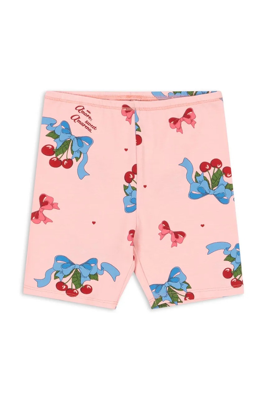Konges Sløjd pantaloni BASIC SHORT LEGGINGS GOTS culoarea roz, KS103203
