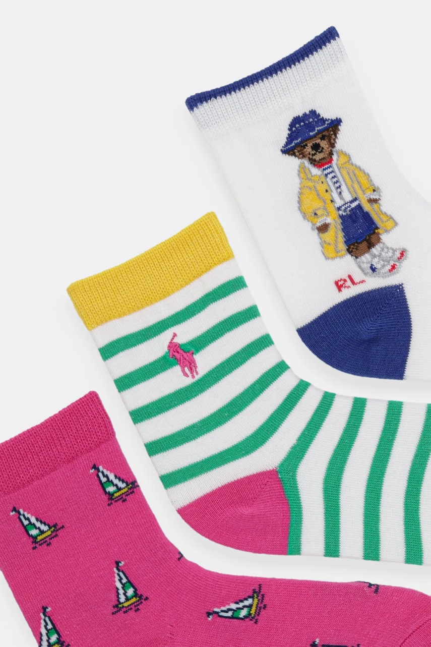Дитячі шкарпетки Polo Ralph Lauren 3-pack колір білий 446969097001