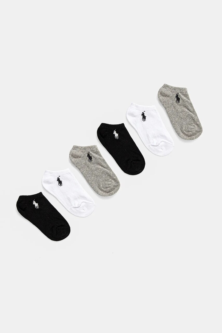 Levně Dětské ponožky Polo Ralph Lauren 6-pack šedá barva, 447974578001