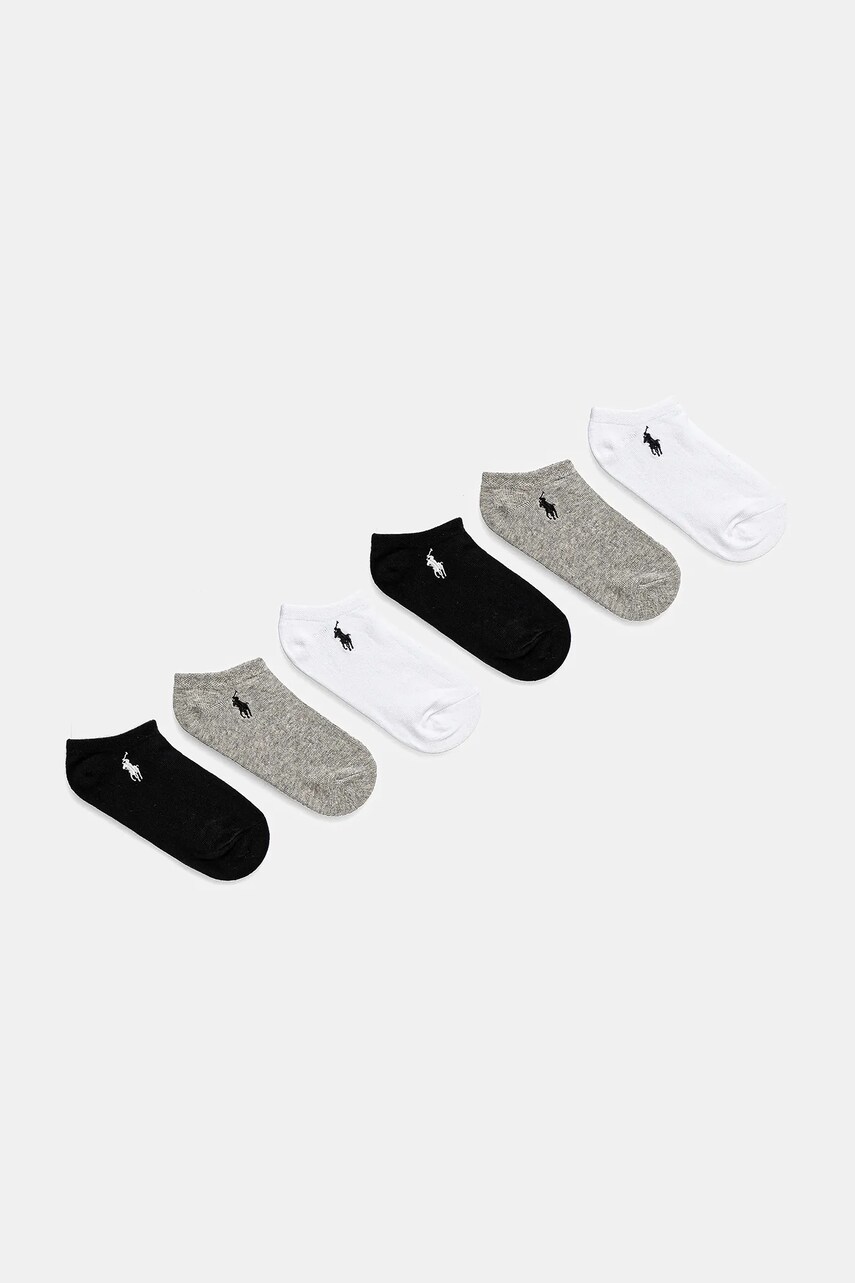 Levně Dětské ponožky Polo Ralph Lauren 6-pack šedá barva, 448974578001