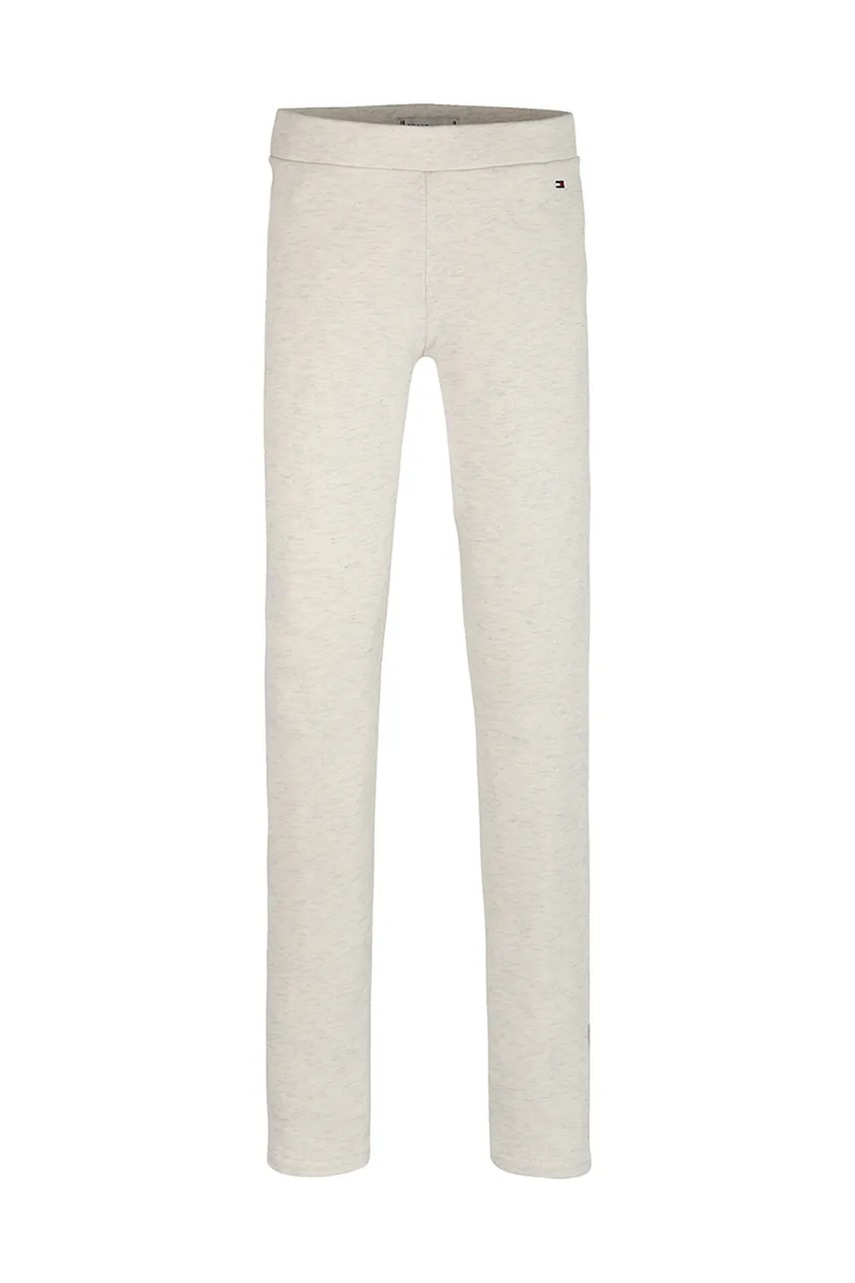 Детские хлопковые леггинсы Tommy Hilfiger цвет белый однотонные KG0KG08421