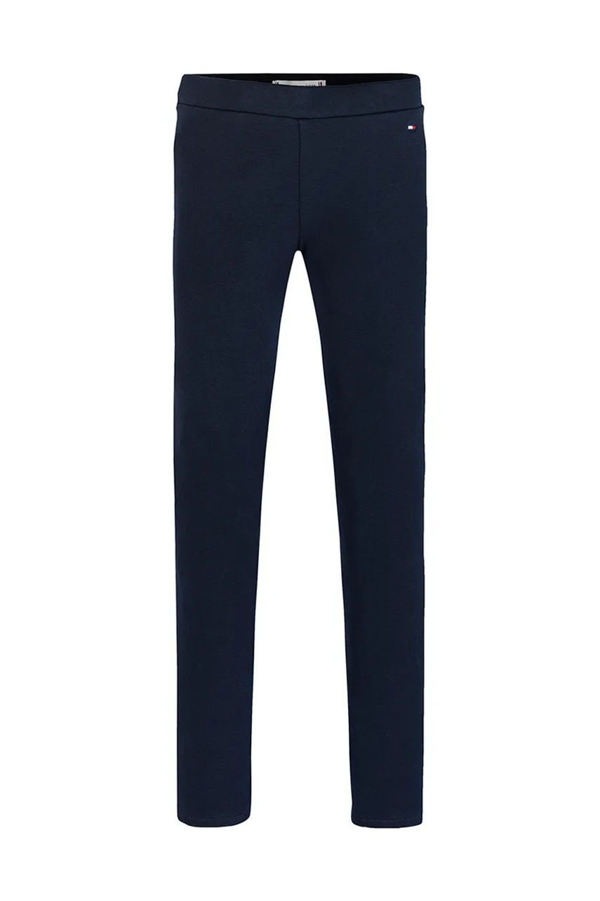 Детские хлопковые леггинсы Tommy Hilfiger цвет синий однотонные KG0KG08421
