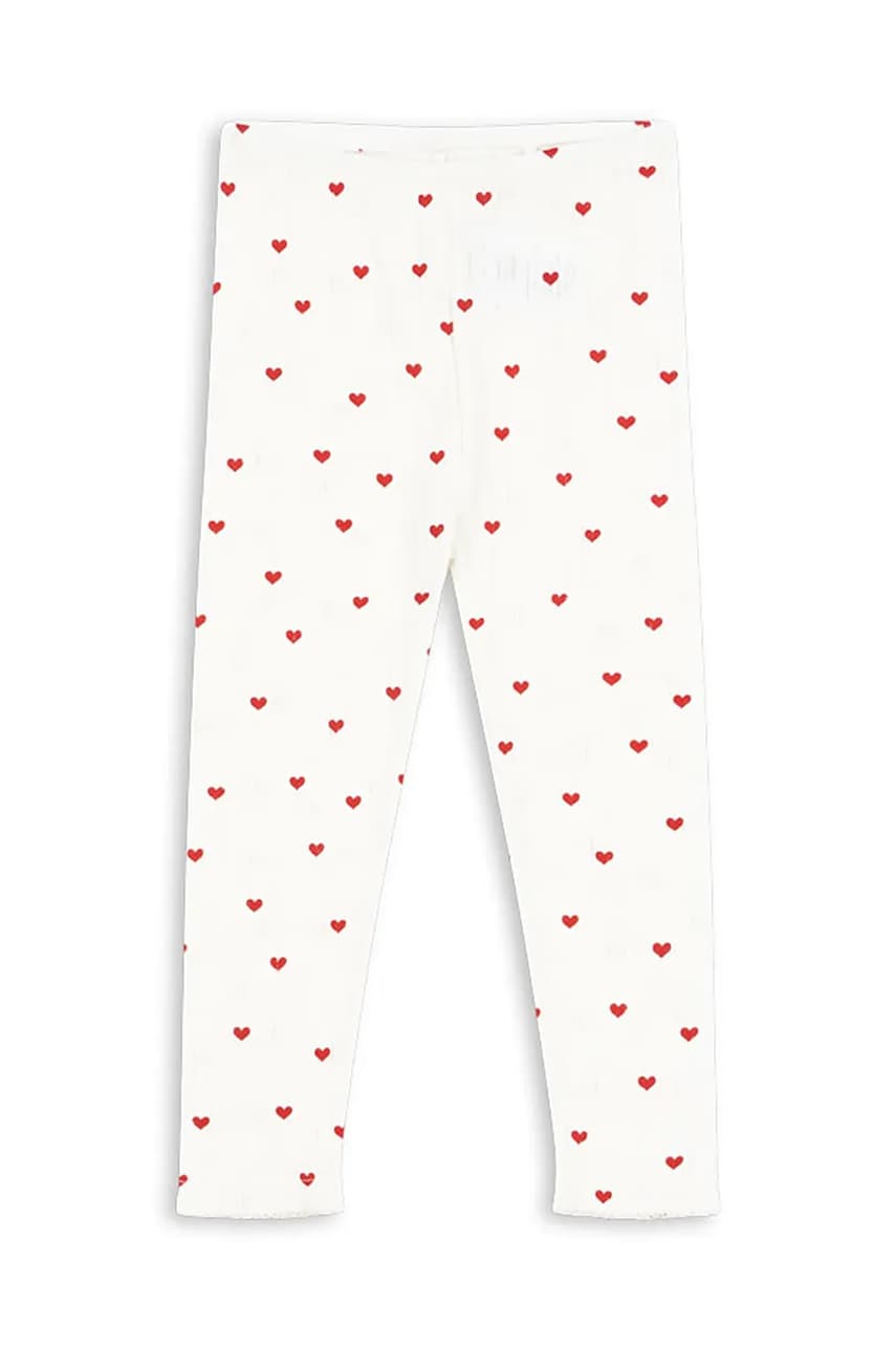 Konges Sløjd leggins din bumbac pentru copii MINNIE PANTS GOTS culoarea alb, cu imprimeu, KS103363 Konges Sløjd leggins din bumbac pentru copii MINNIE PANTS GOTS culoarea alb, cu imprimeu, KS103363