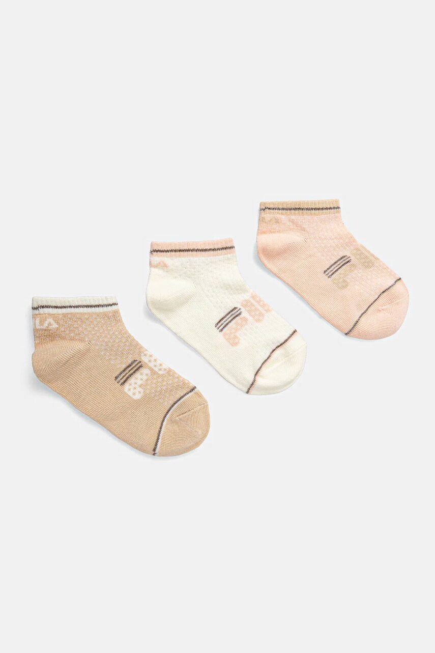 Levně Dětské ponožky Fila 3-pack béžová barva, F1426
