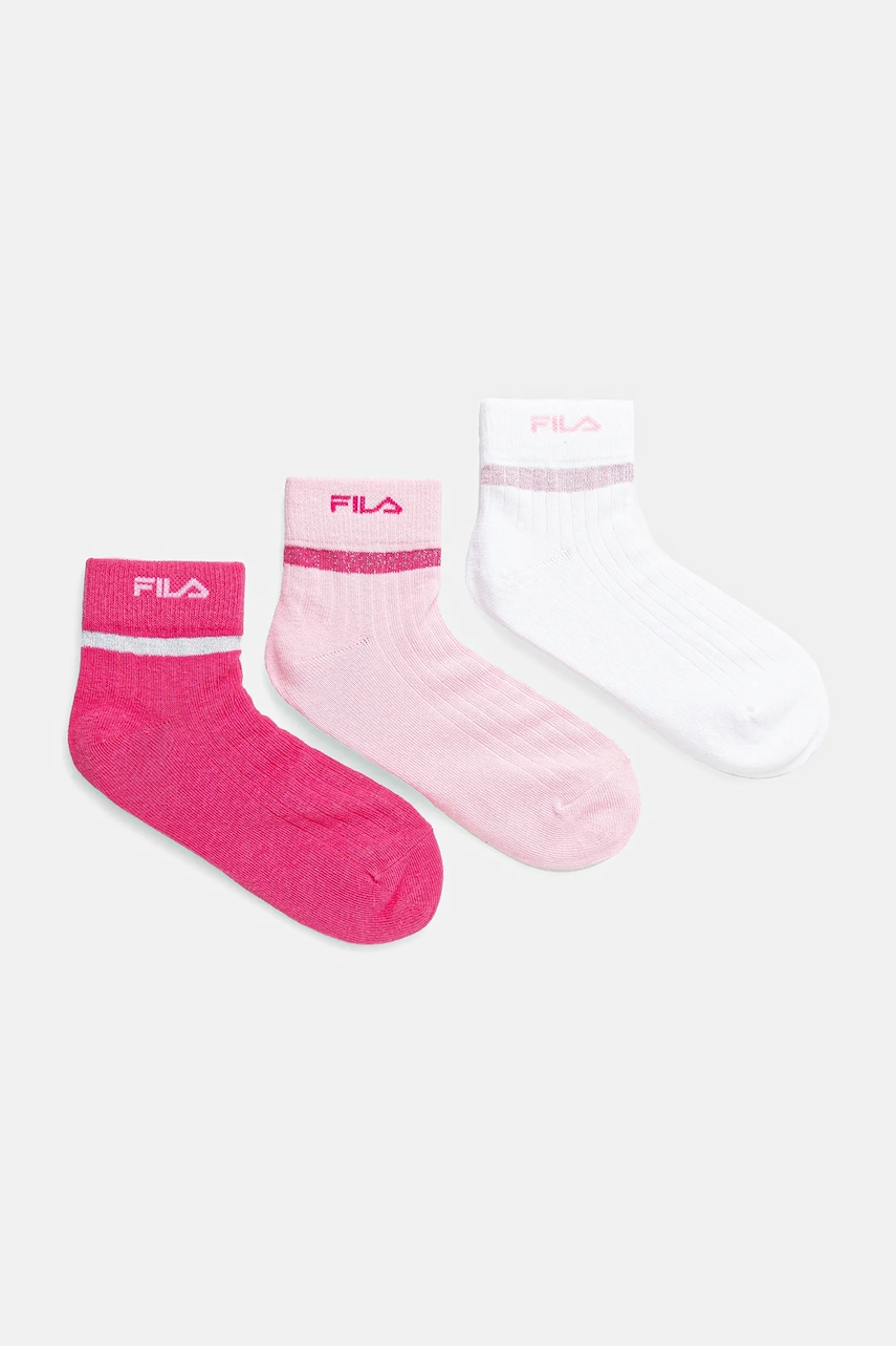 Fila șosete copii 3-pack culoarea roz, F2112