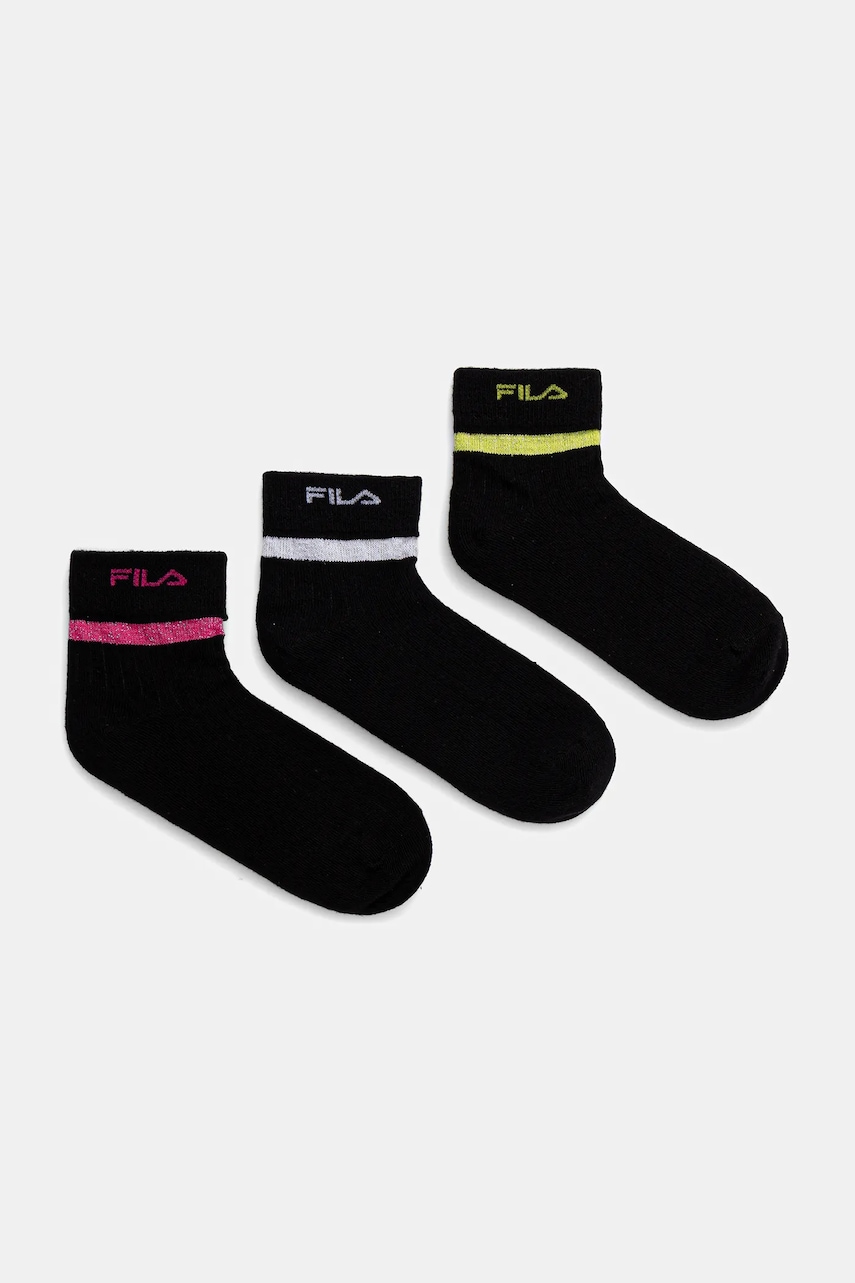 Fila șosete copii 3-pack culoarea negru, F2112