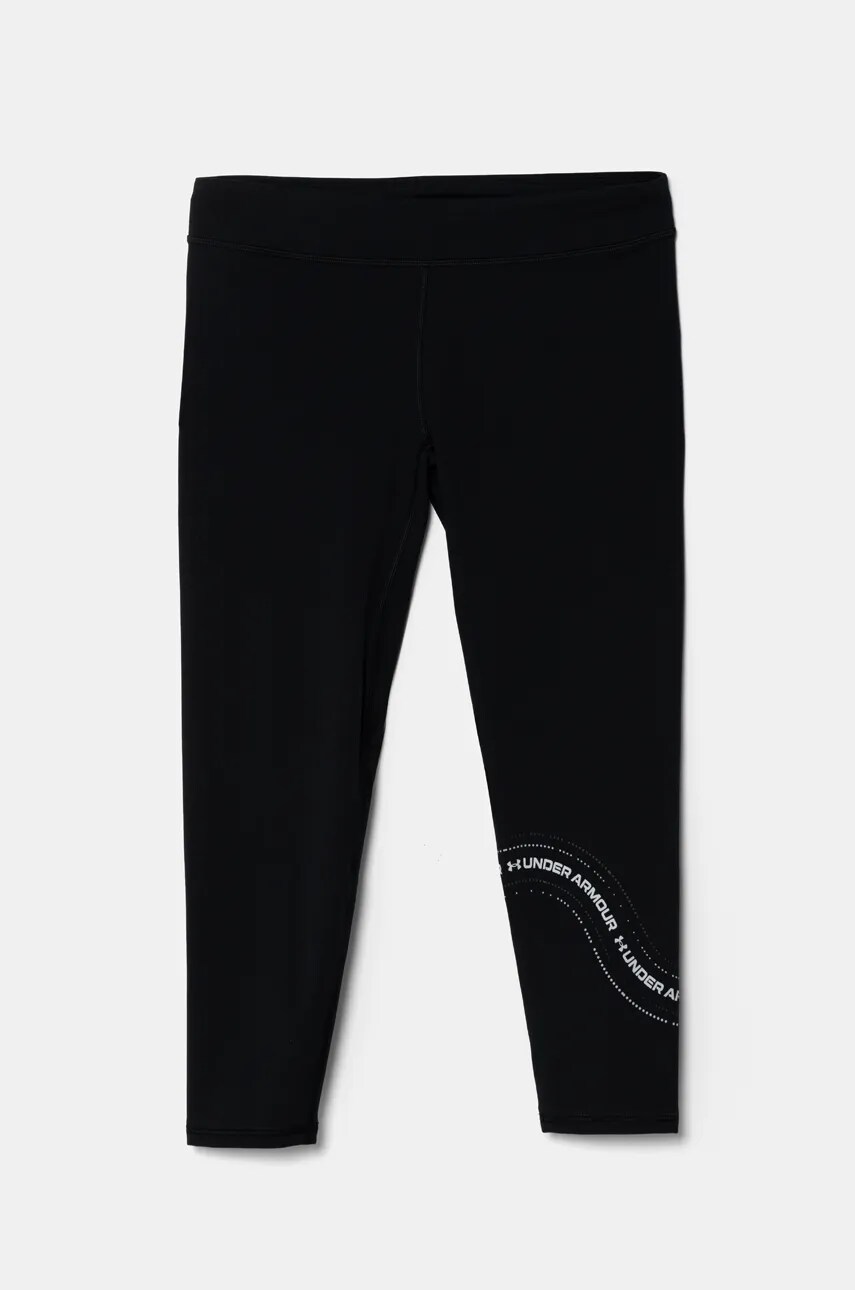Under Armour leggins copii Motion Branded Ankle Leg culoarea negru, cu imprimeu, 1390084