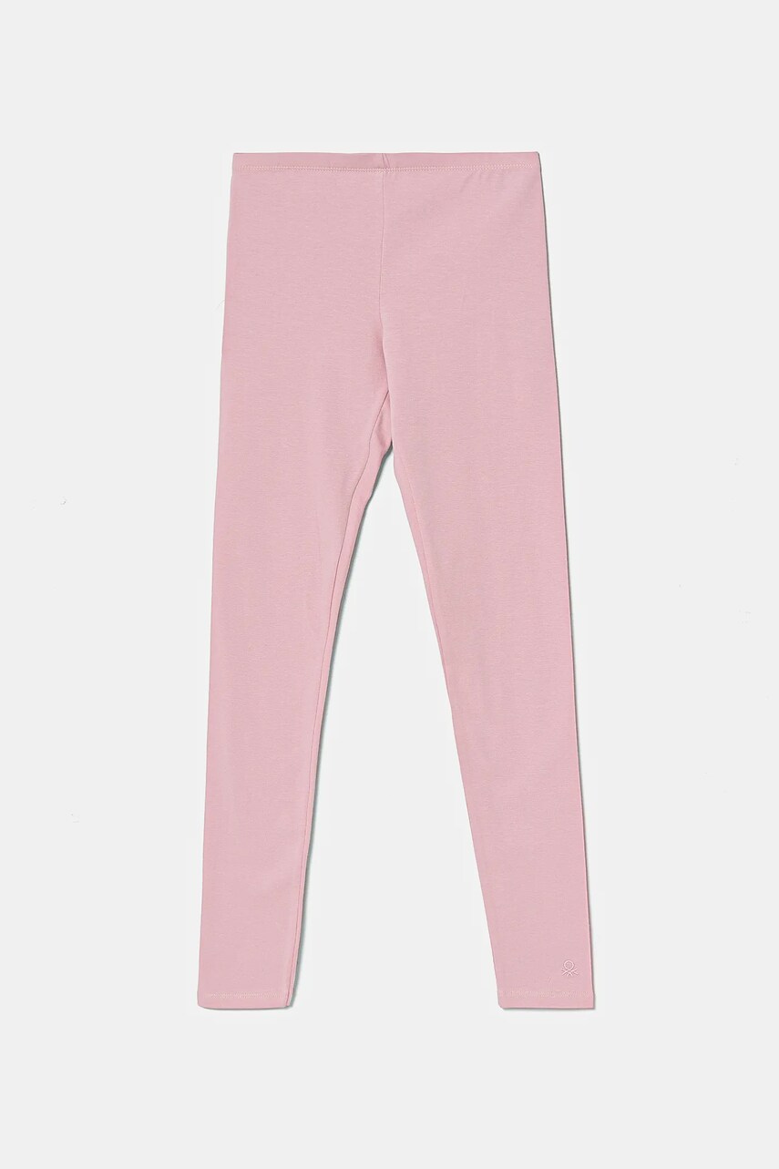 United Colors of Benetton leggins copii culoarea roz, uni, 3MT1CF02G