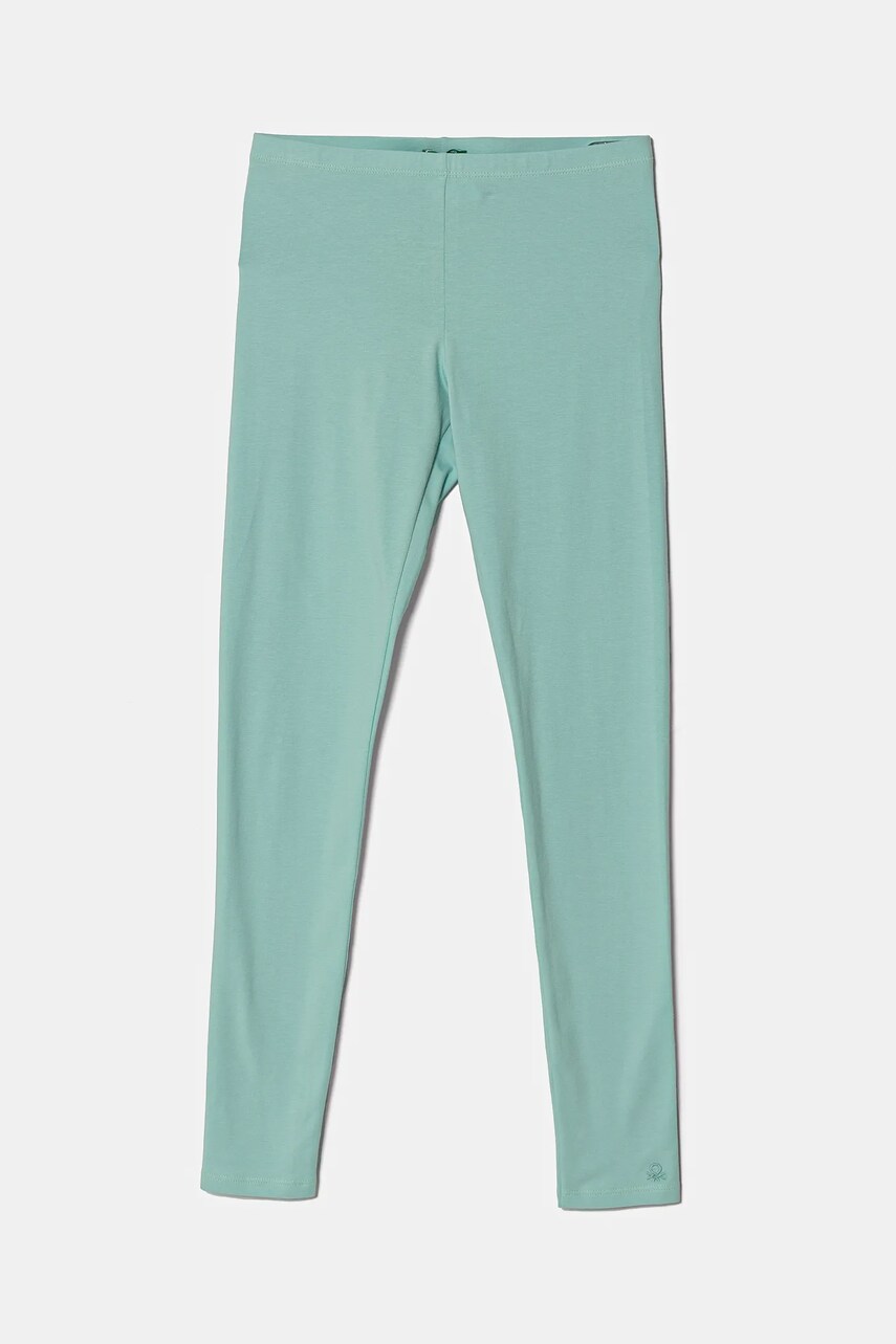 United Colors of Benetton leggins copii culoarea turcoaz, uni, 3MT1CF02G