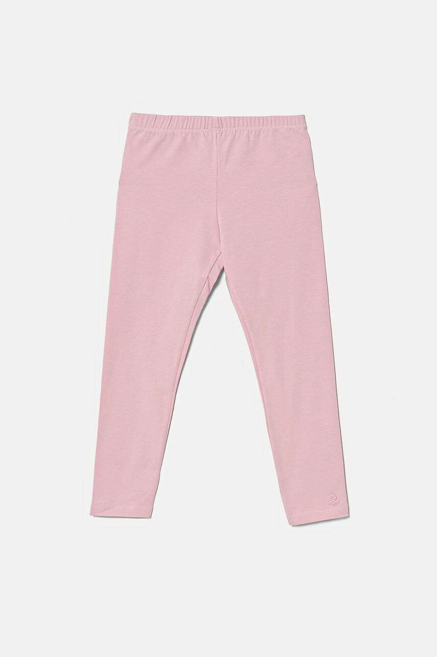 United Colors of Benetton leggins copii culoarea roz, neted, 3MT1GF01L