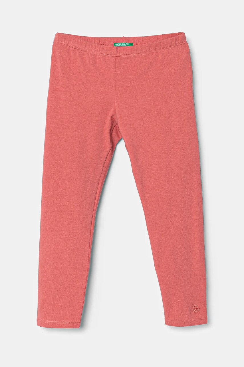 United Colors of Benetton leggins copii culoarea roz, neted, 3MT1GF01L