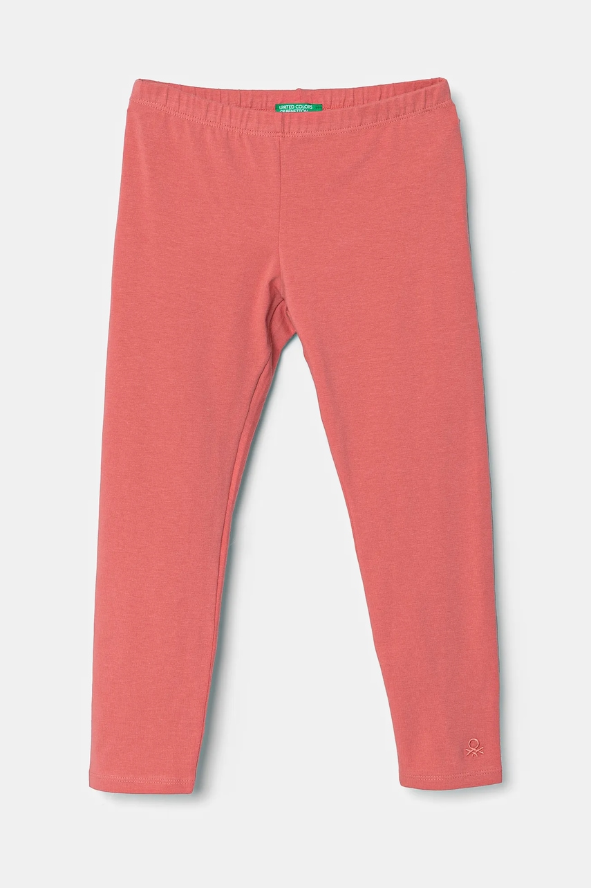 United Colors of Benetton leggins copii culoarea roz, neted, 3MT1GF01L