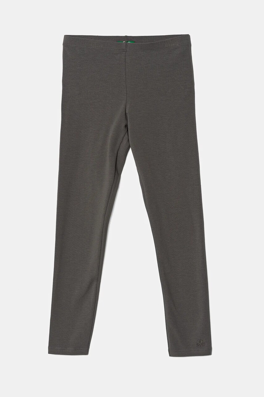 United Colors of Benetton leggins copii culoarea gri, uni, 3MT1CF02G