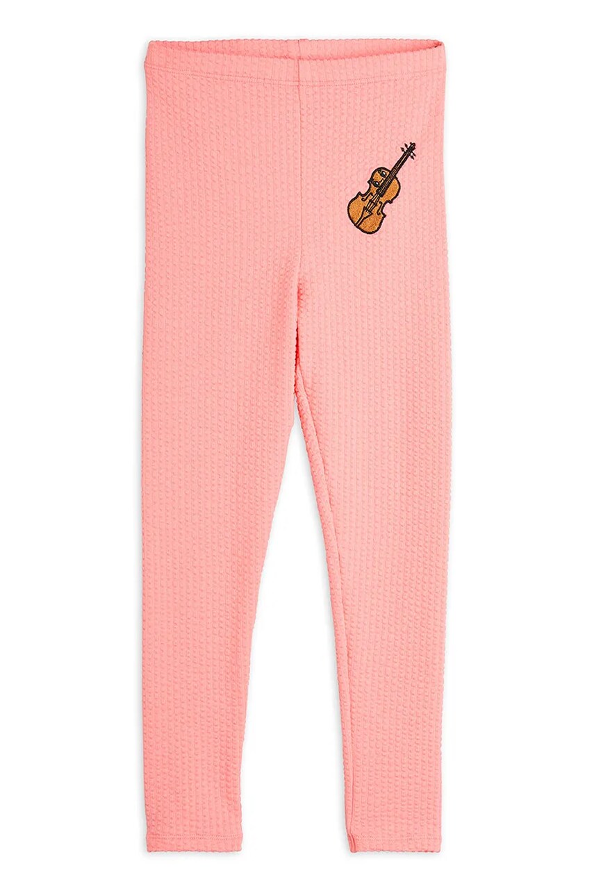 Mini Rodini leggins copii Violin culoarea roz, cu imprimeu, 2523011328