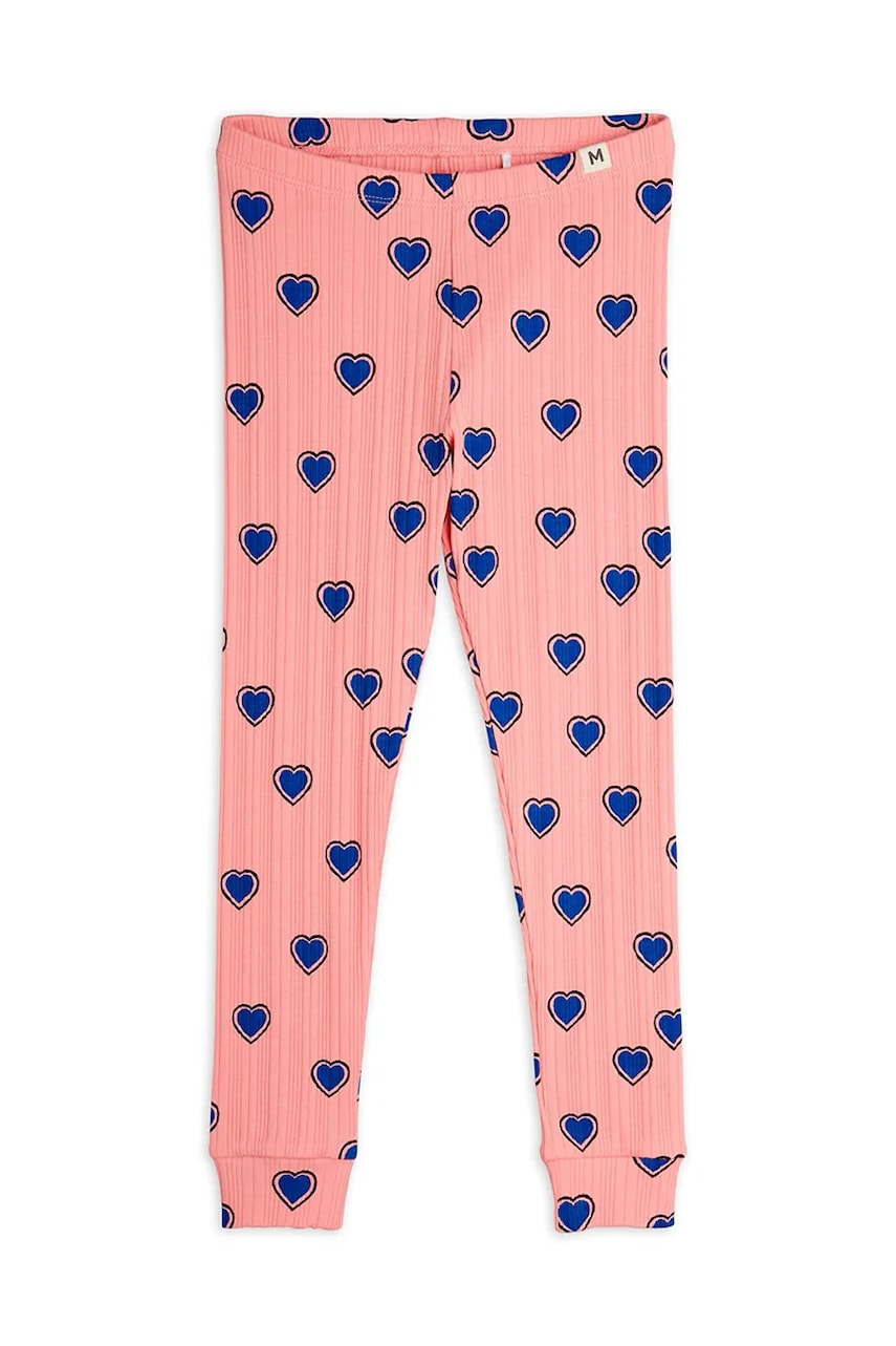 Mini Rodini leggins din bumbac pentru copii Outlined hearts culoarea roz, modelator, 2523012428 Mini Rodini leggins din bumbac pentru copii Outlined hearts culoarea roz, modelator, 2523012428