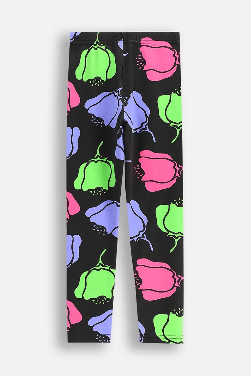 Детские леггинсы Coccodrillo цвет чёрный с узором EVERYDAY GIRL