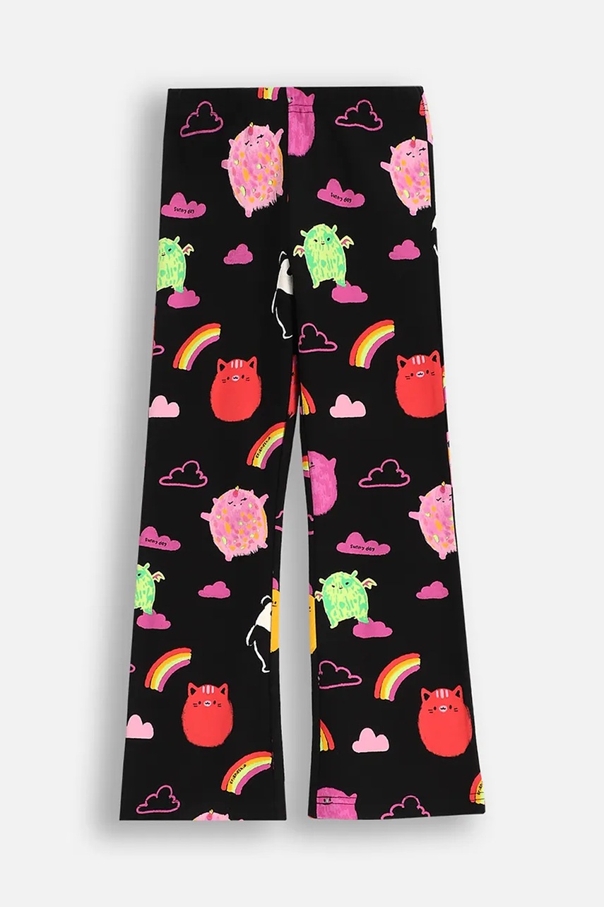 Coccodrillo leggins copii culoarea negru, cu imprimeu, REBEL GIRL KIDS