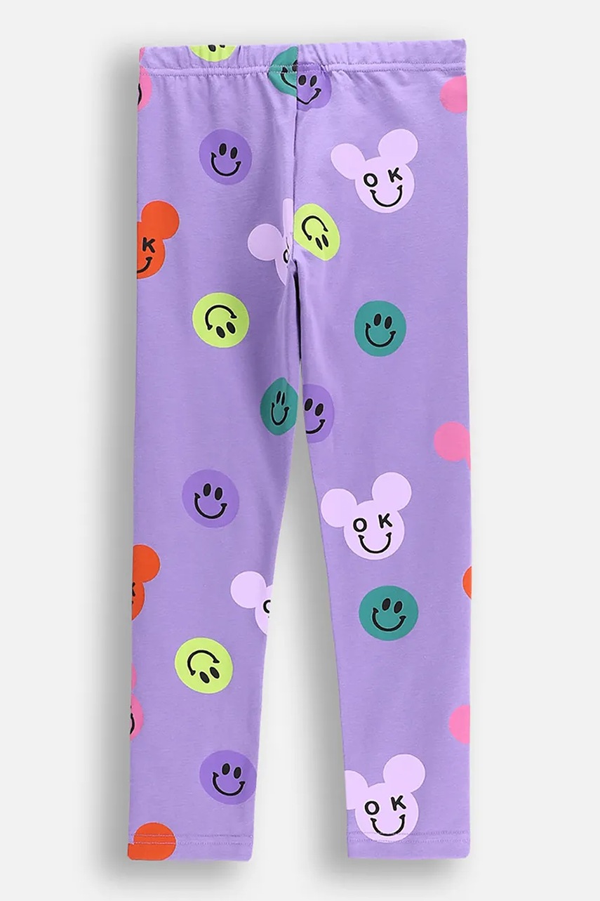 Детские леггинсы Coccodrillo цвет фиолетовый узор EVERYDAY GIRL
