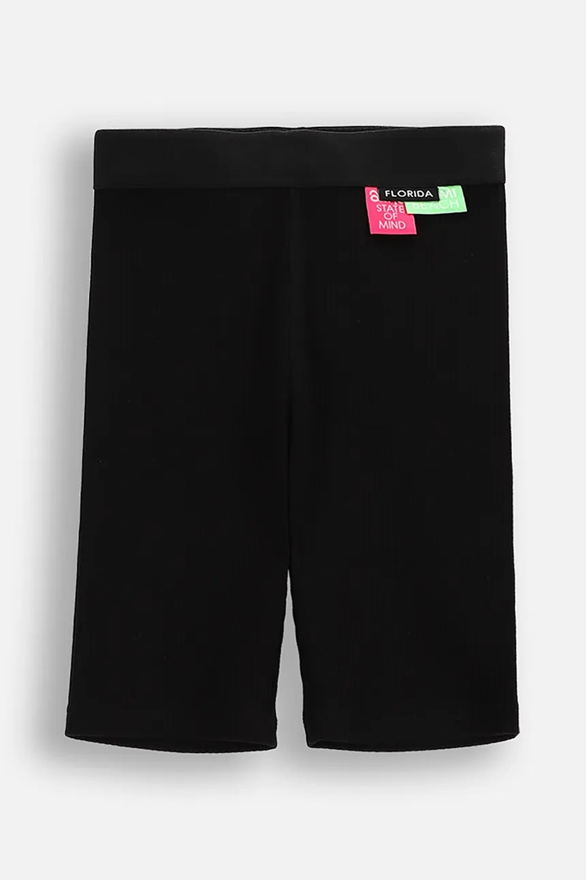 Детские хлопковые леггинсы Coccodrillo цвет чёрный однотонная INSIDE OCEAN GIRL JUNIOR