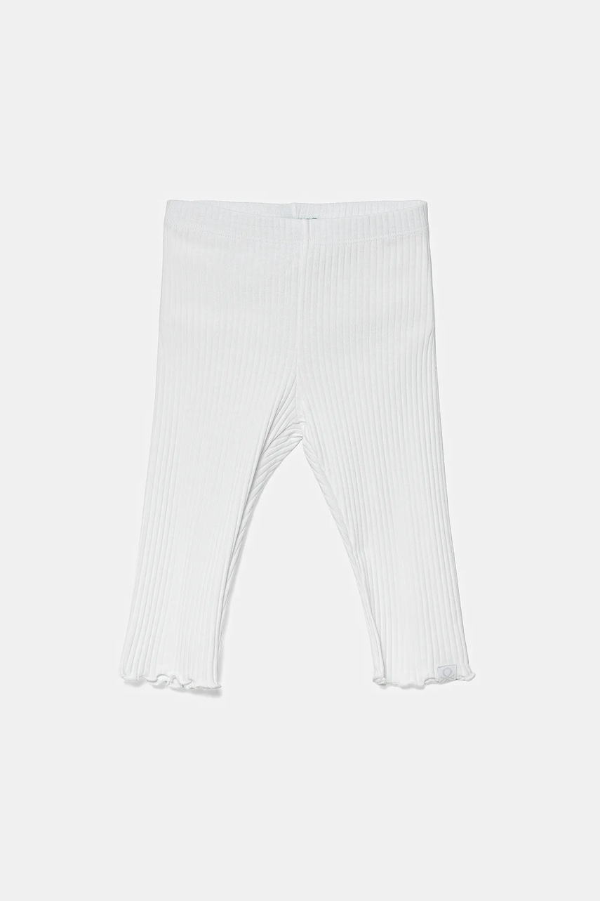 United Colors of Benetton leggins copii culoarea alb, uni, 3F1AGF04K
