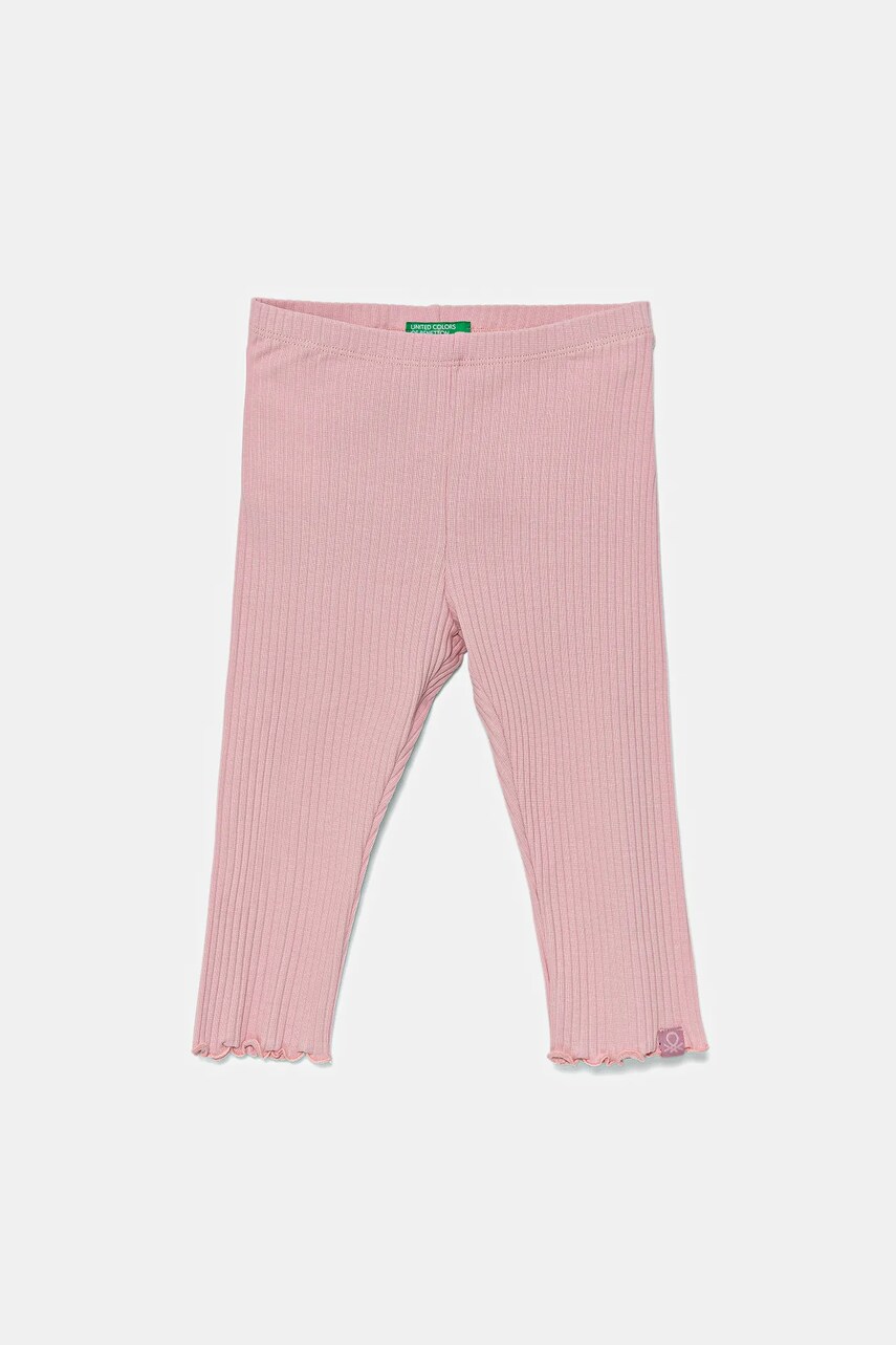United Colors of Benetton leggins copii culoarea roz, uni, 3F1AGF04K