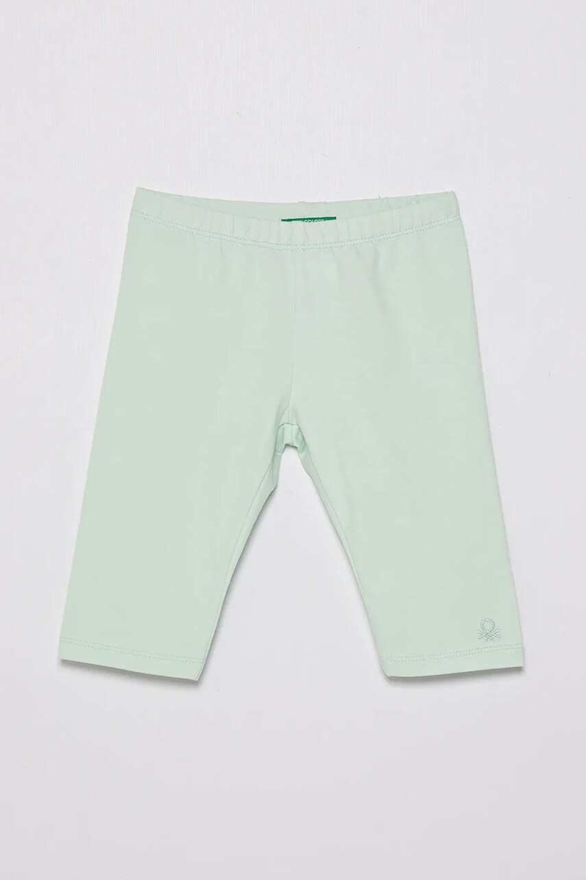 United Colors of Benetton leggins copii culoarea verde, uni, 3MT1GF01M