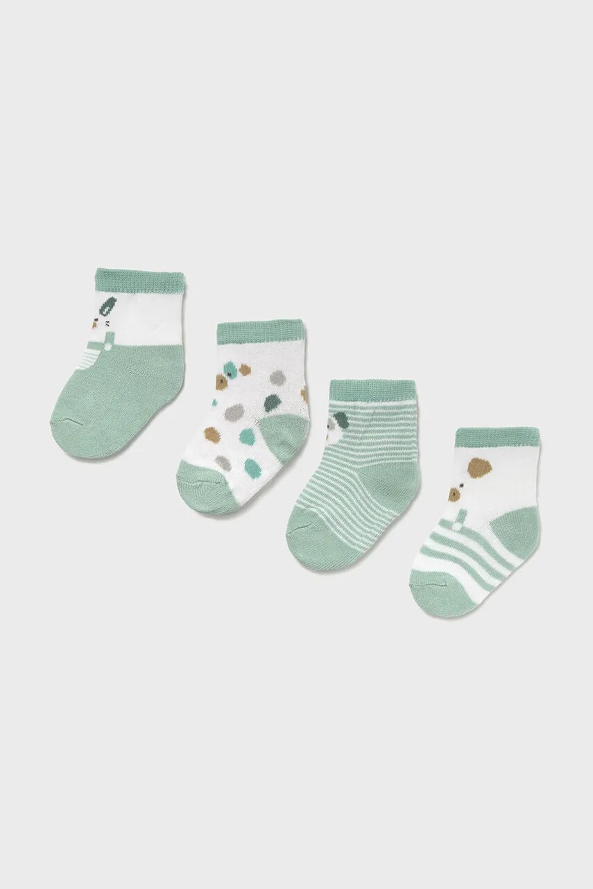 Levně Dětské ponožky Mayoral Newborn 4-pack tyrkysová barva, 9862
