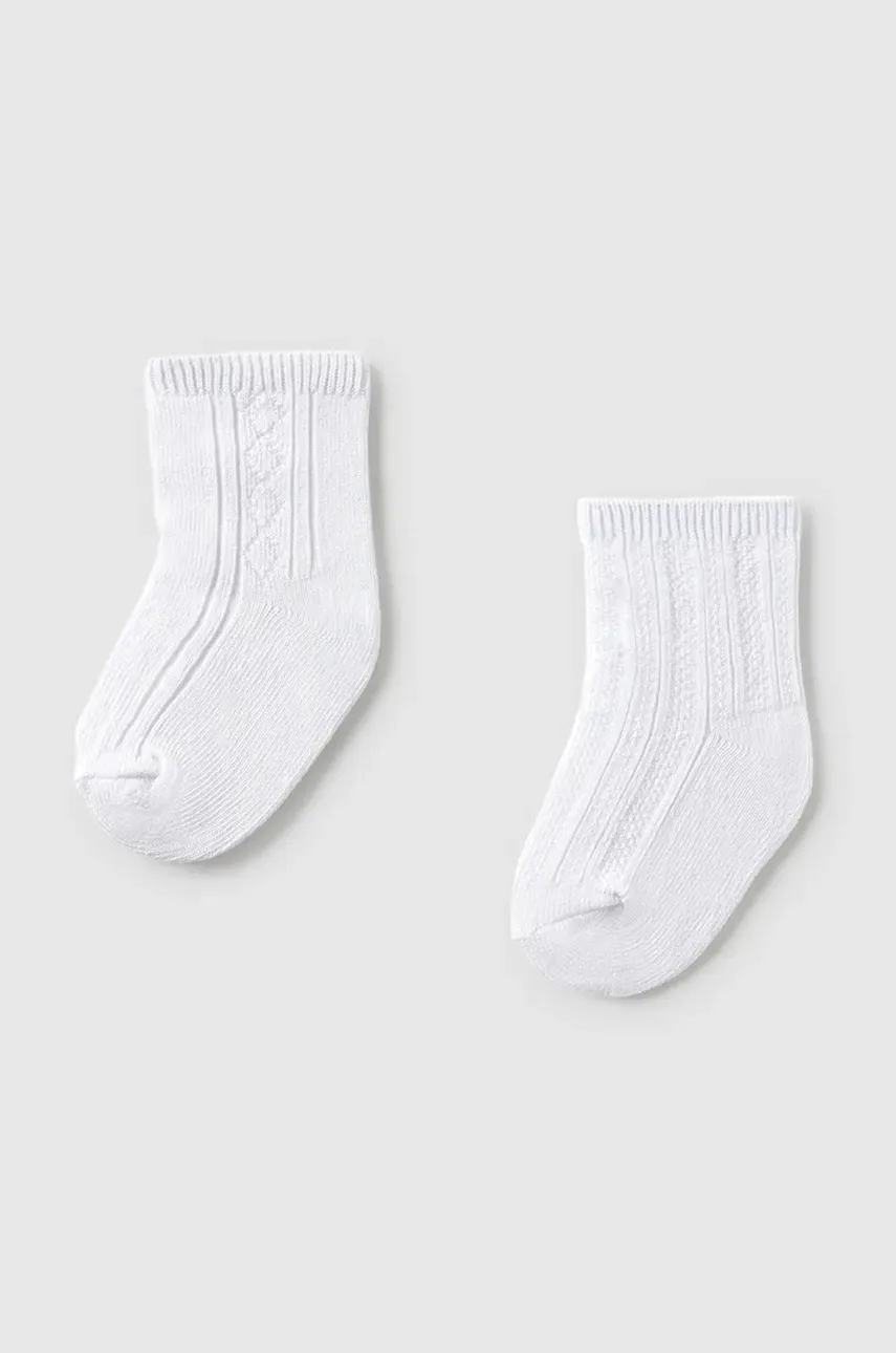 Dětské ponožky Mayoral Newborn 2-pack bílá barva, 9863