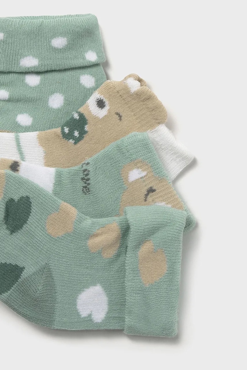Дитячі шкарпетки Mayoral Newborn 4-pack колір зелений 9867