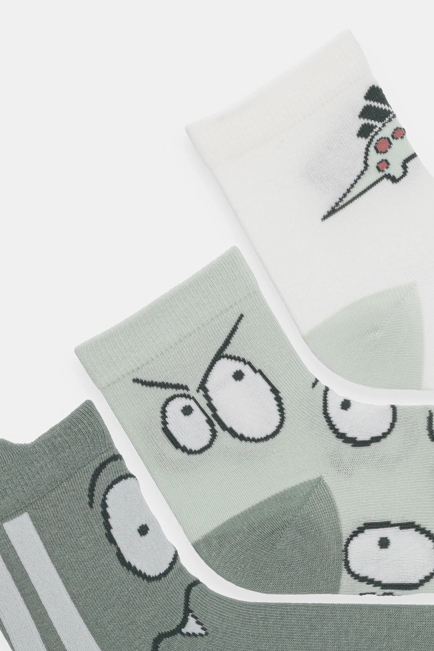 Детские носки adidas Performance 3 шт цвет зелёный JD1325