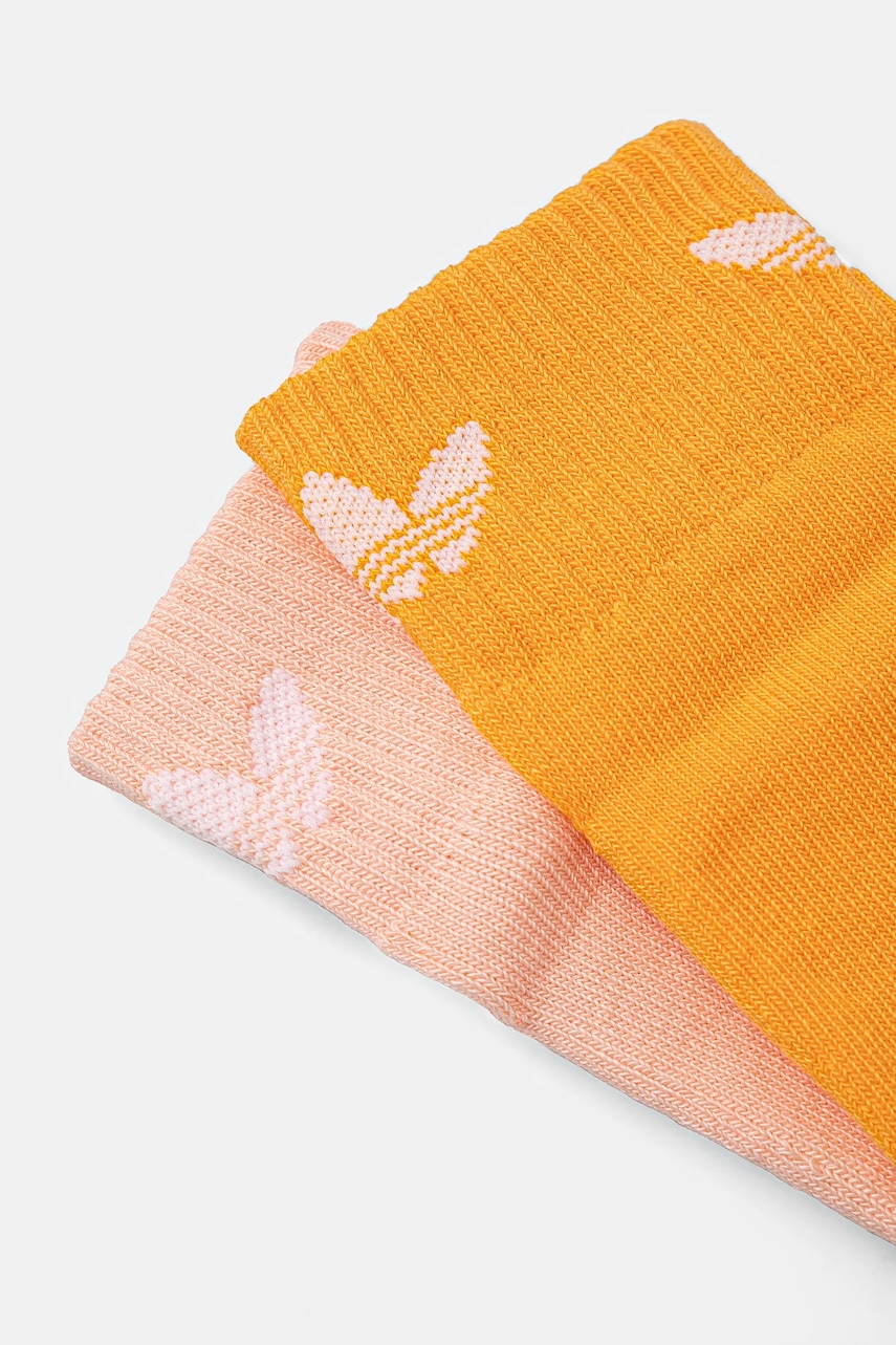 Детские носки adidas Originals 2 шт цвет оранжевый JC8540 Детские носки adidas Originals 2 шт цвет оранжевый JC8540