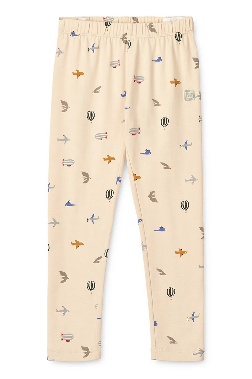 Liewood leggins din bumbac pentru copii Marie Printed Leggings culoarea bej, cu imprimeu, LW19959