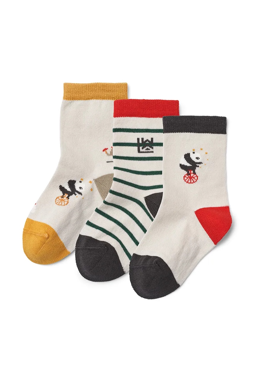 Liewood șosete copii Silas Socks 3-Pack 3-pack culoarea bej, LW20014 Liewood șosete copii Silas Socks 3-Pack 3-pack culoarea bej, LW20014