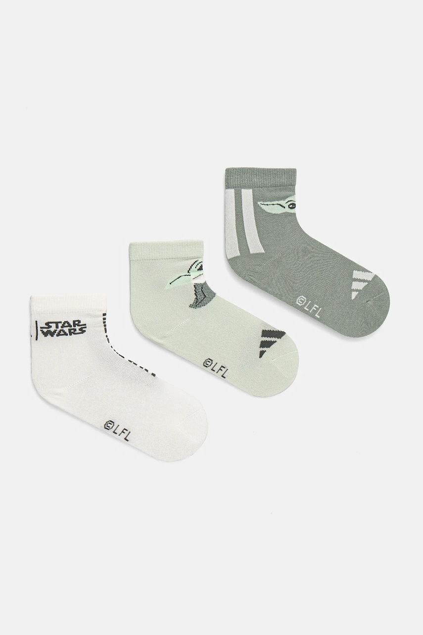 adidas Performance sosete copii x Star Wars 3-pack culoarea verde, JG5809 adidas Performance sosete copii x Star Wars 3-pack culoarea verde, JG5809