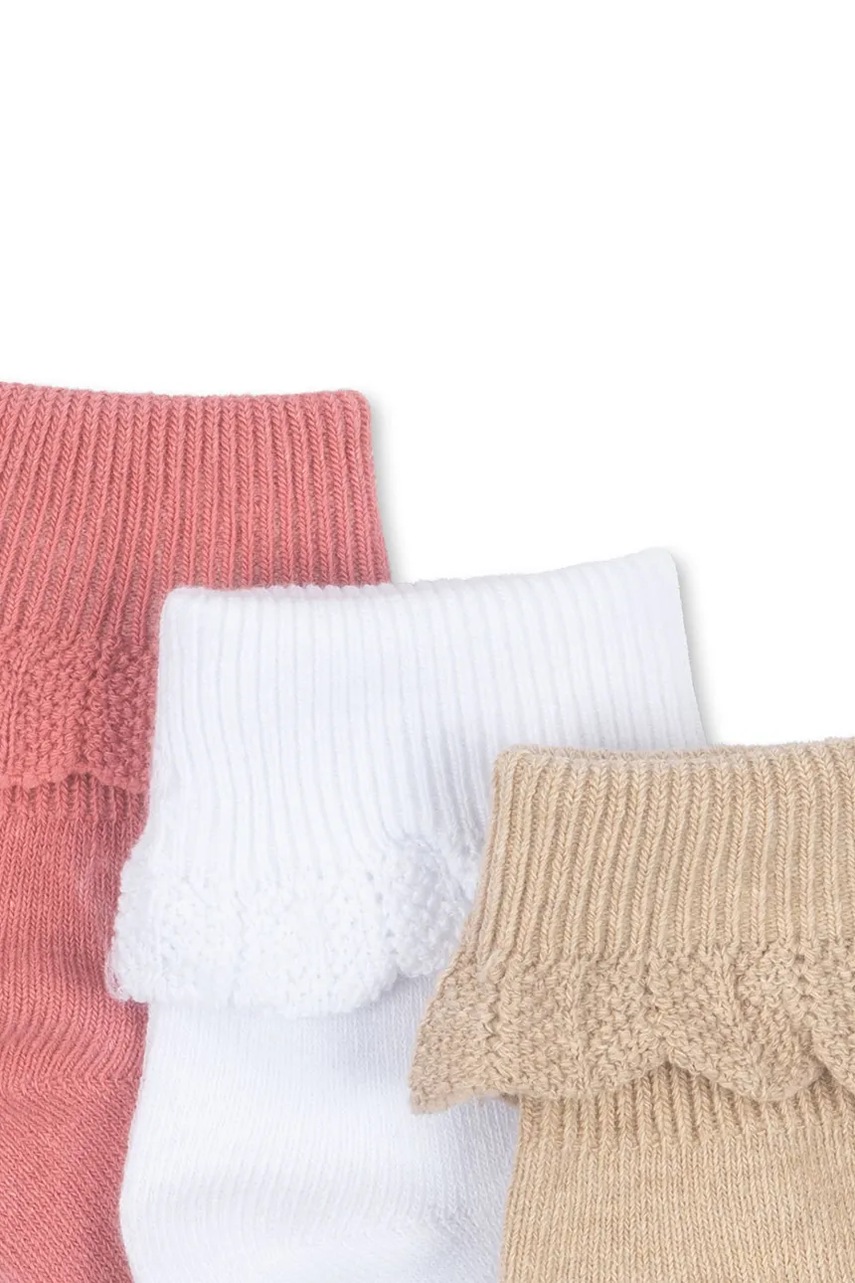 Детские носки Konges Sløjd 3 PACK FRILL SOCKS 3 шт цвет бежевый KS103309