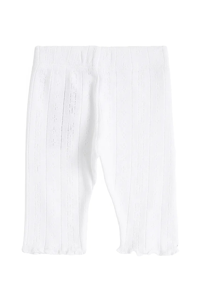 Дитячі бавовняні легінси Tommy Hilfiger колір білий однотонні KN0KN02035