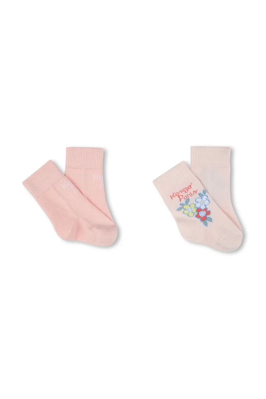 Kenzo Kids sosete copii 2-pack culoarea roz, K60874 Kenzo Kids sosete copii 2-pack culoarea roz, K60874