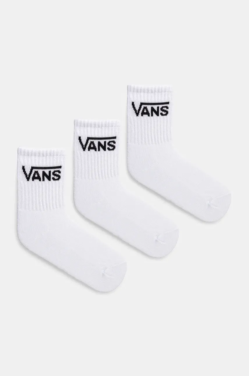 Levně Dětské ponožky Vans CLASSIC CREW 3-pack bílá barva, VN000GNKWHT1