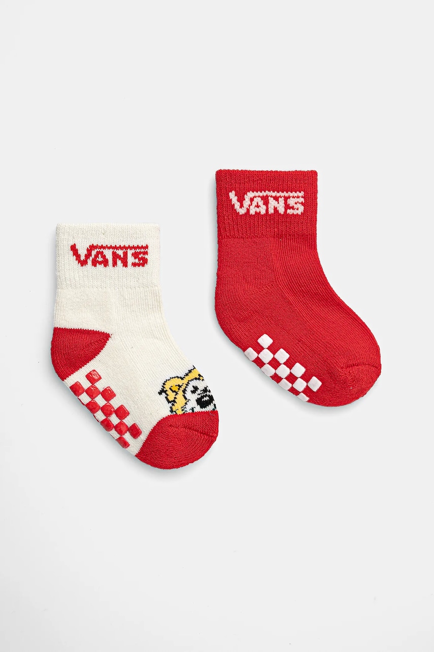 Vans șosete copii DROP V CLASSIC SOCK 2-pack culoarea rosu, VN0A7PTCIZQ1 Vans șosete copii DROP V CLASSIC SOCK 2-pack culoarea rosu, VN0A7PTCIZQ1
