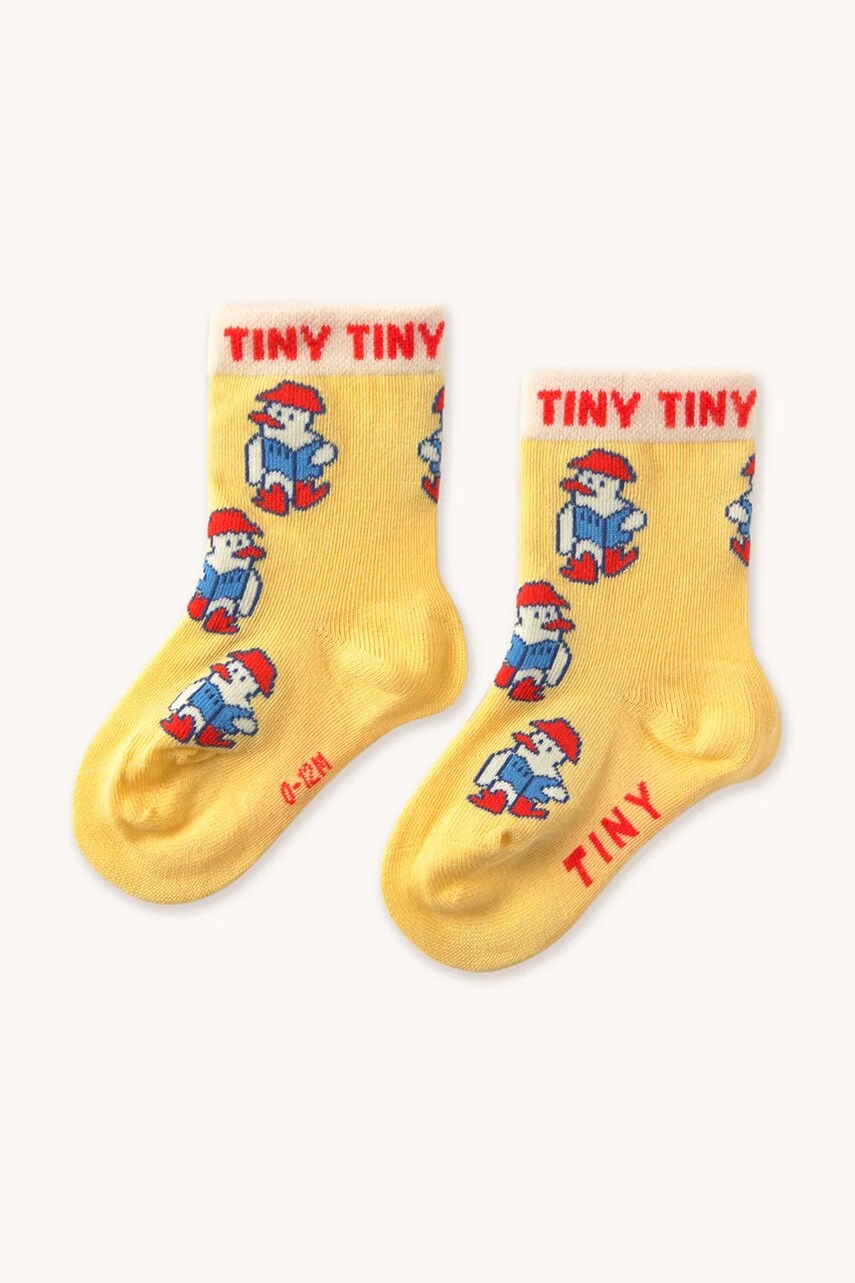 Levně Dětské ponožky Tinycottons READERS MEDIUM SOCKS žlutá barva, SS25-454