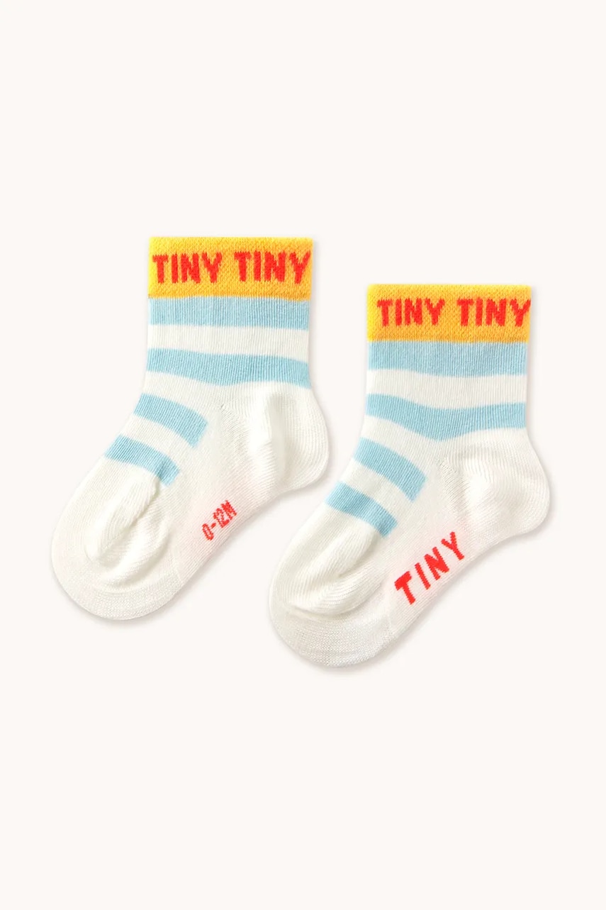 Levně Dětské ponožky Tinycottons STRIPES SHORT HEIGHT SOCKS modrá barva, SS25-458
