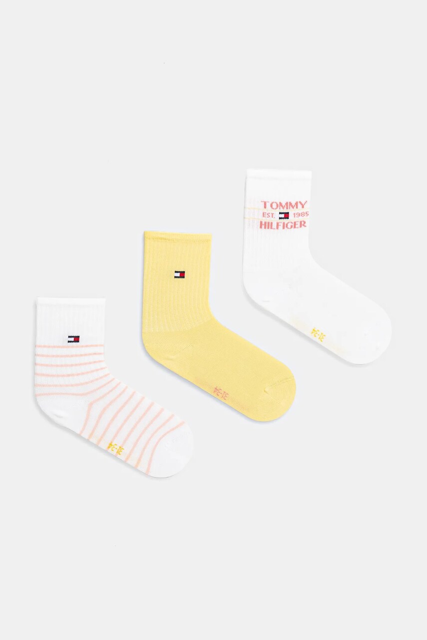 Levně Dětské ponožky Tommy Hilfiger 3-pack žlutá barva, 701232830