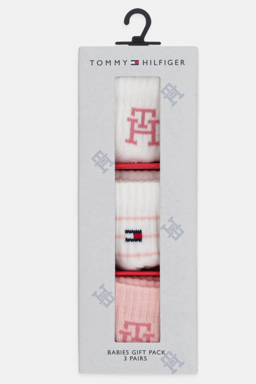 Шкарпетки для немовлят Tommy Hilfiger 3-pack колір рожевий 701232851