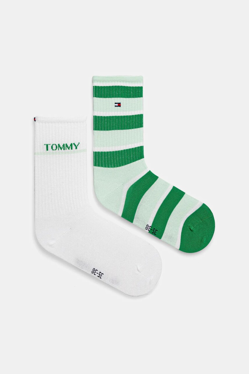 Levně Dětské ponožky Tommy Hilfiger 2-pack zelená barva, 701232856
