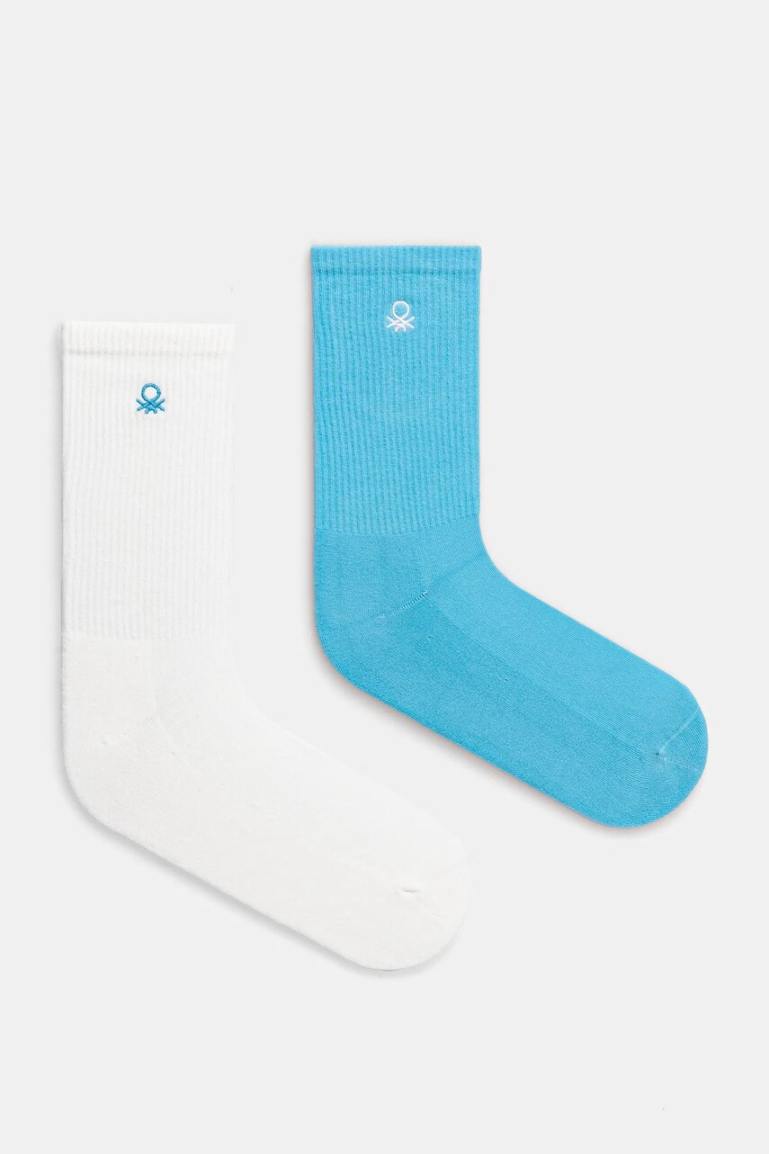 Levně Dětské ponožky United Colors of Benetton 2-pack modrá barva, 6AO50702A